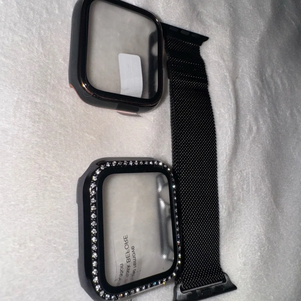 Luxe Black and Silver Smartwatch Case with Band